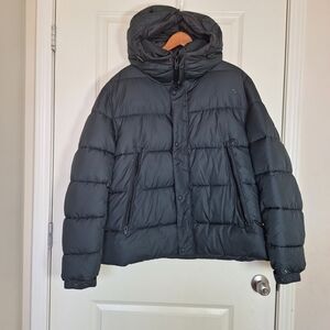 Boss Hugo Boss Men's Omaris Dark Blue Puffer Hooded Jacket in size 44R US